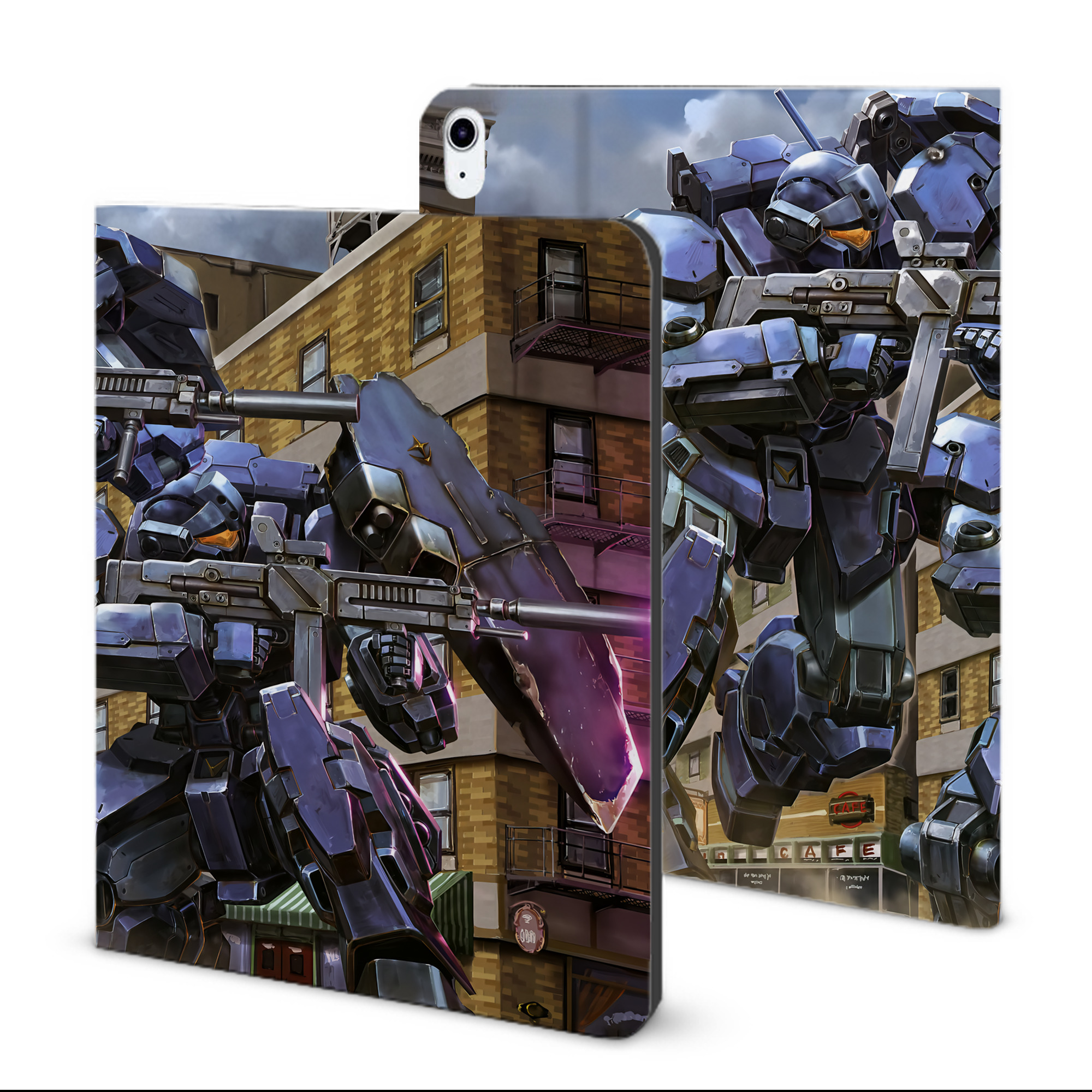 （画像用） 機動戦士ガンダム Mobile Suit Gundam IPad ケース ブック型 PUレザー TPU 耐衝撃 軽量 薄型 ペン収納なし 全面保護 IPad 各モデル対応